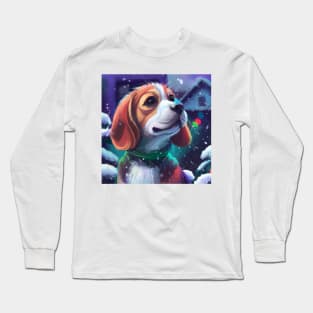 Cute Beagle Drawing Long Sleeve T-Shirt